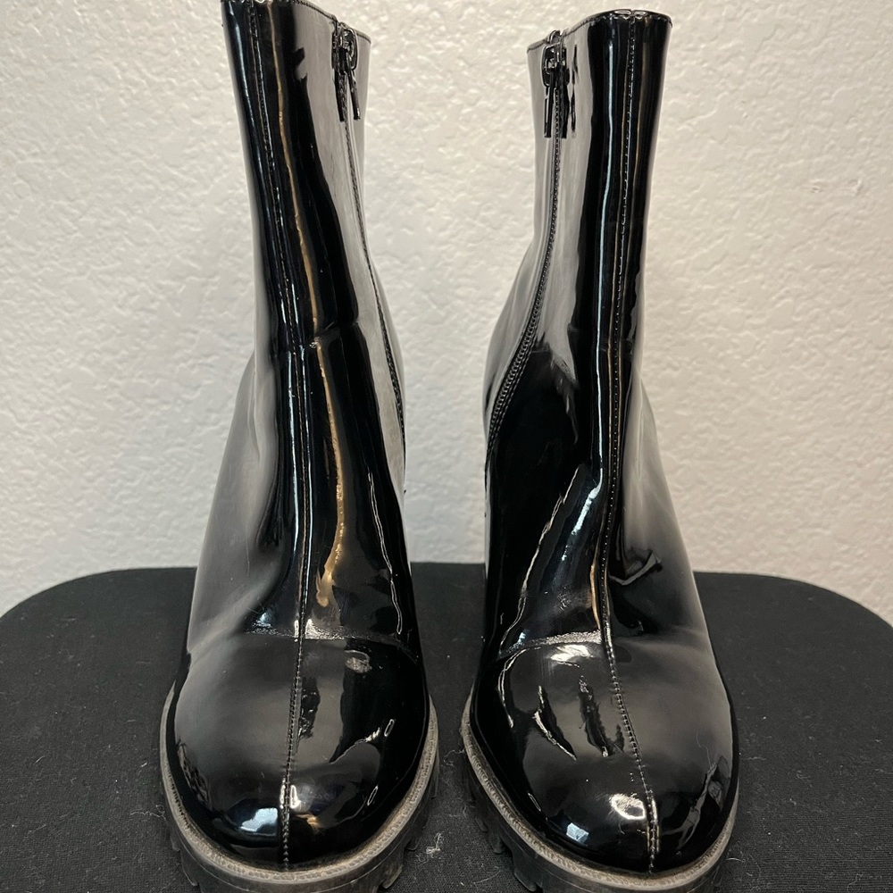 Black Faux Leather Forever 21 Boots.